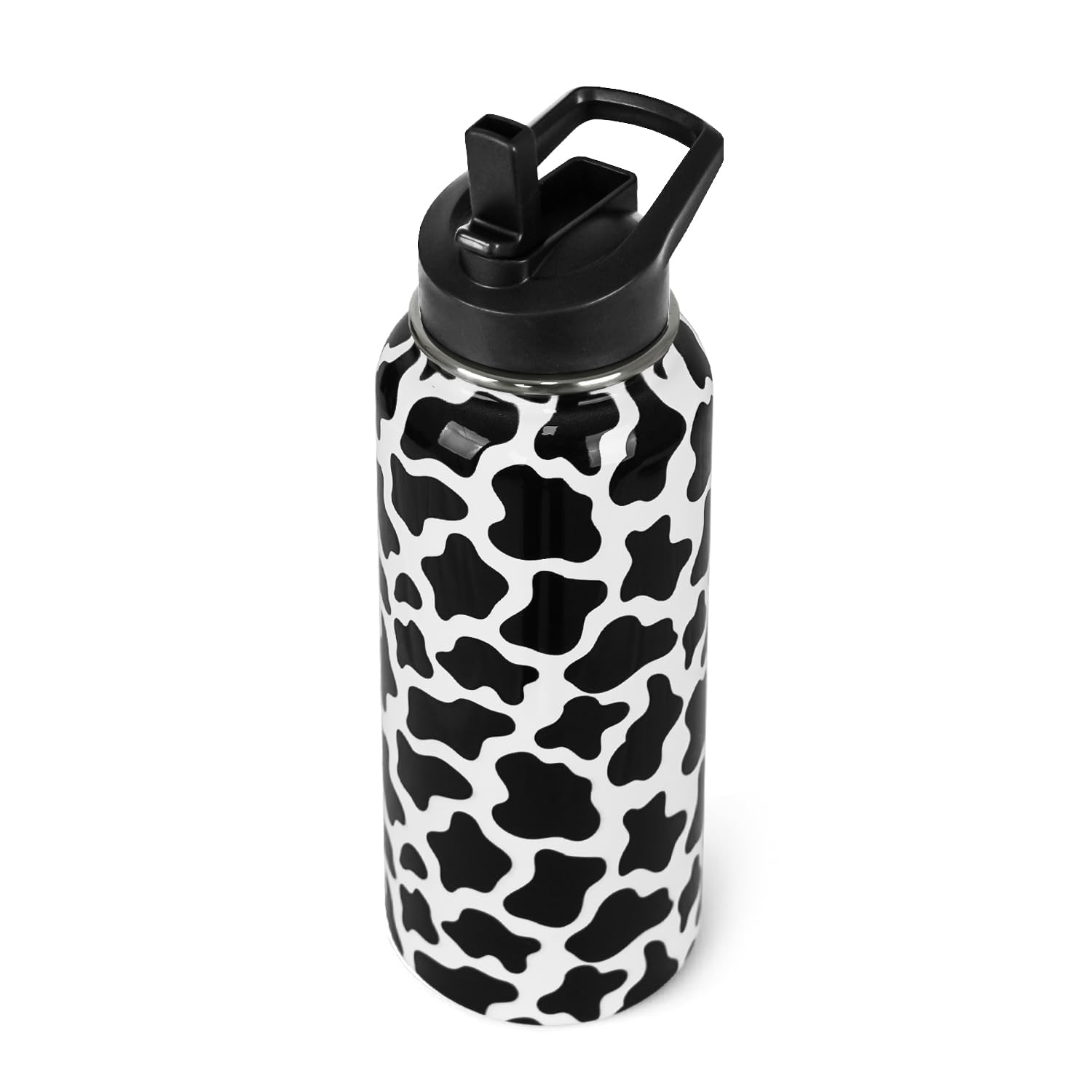 Amazon.com: Cow Print Water Bottle with Straws Insulated Cowboy
